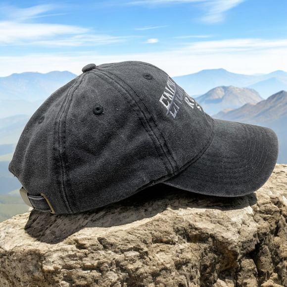 Enchanted Rock State National Area Texas Black Embroidered Strapback Hat Cap TX - Picture 2 of 5